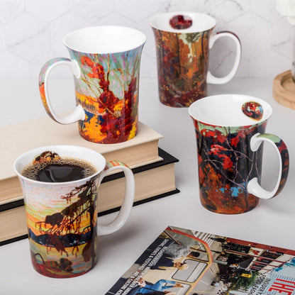 McIntosh Tom Thomson Mugs Set of 4, Multicolors