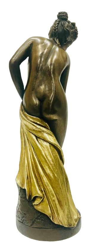 Fair Lady Statue 11″ X 3.3" Ceramic Bronze Color and Gold