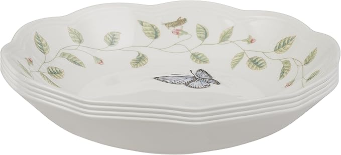 Lenox Butterfly Meadow Individual Pasta Bowls, Set of 4 by Lenox porcelain Dishwasher and microwave safe
