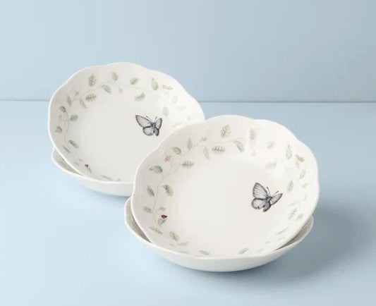 Lenox Butterfly Meadow Individual Pasta Bowls, Set of 4 by Lenox porcelain Dishwasher and microwave safe
