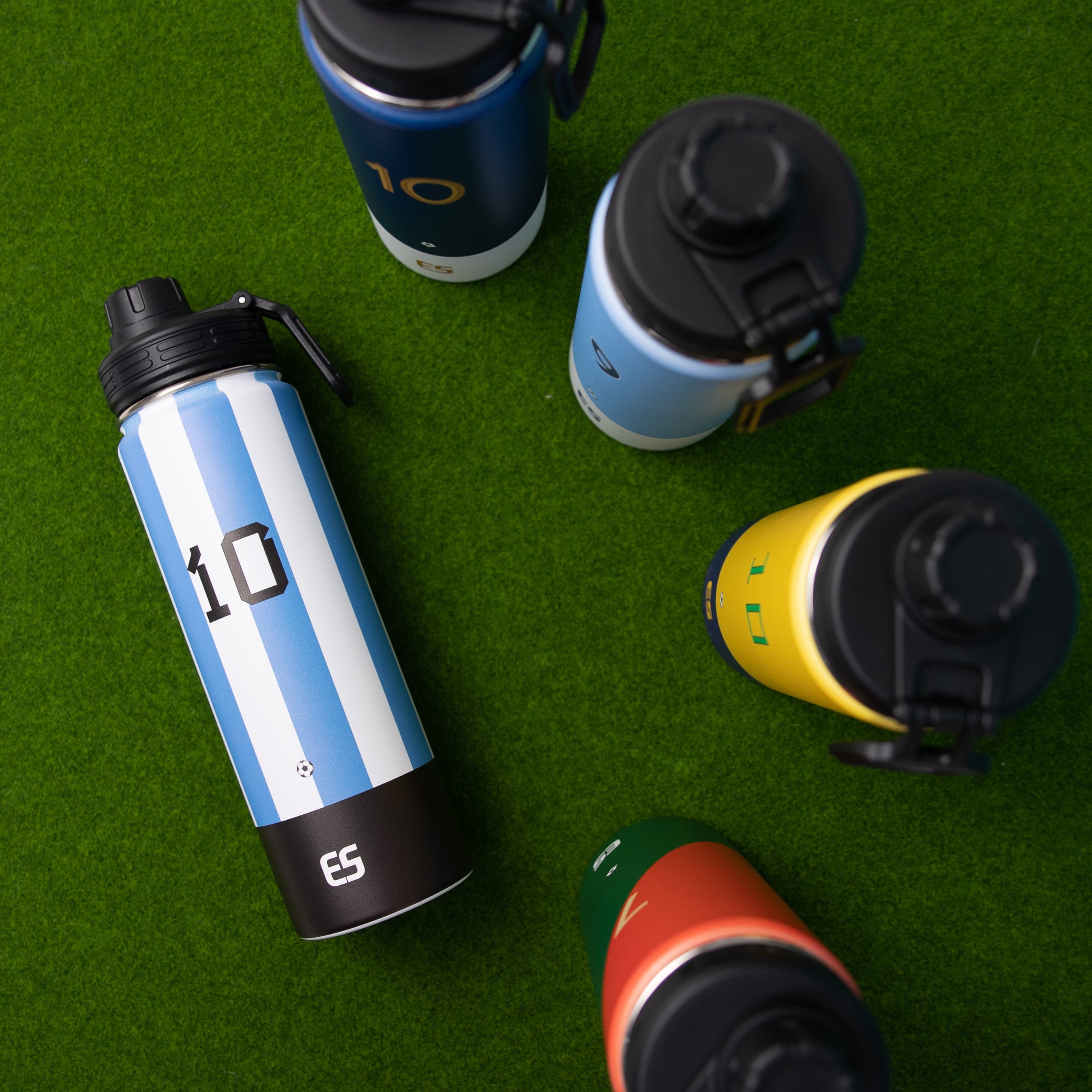 Messi Water Bottle 2 piece set Stainless Steel Insulated 22-oz = 10.5"tall +14-oz = 7"tall