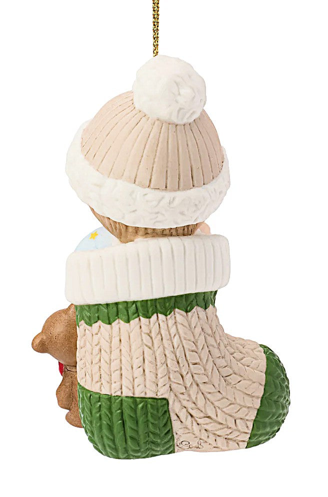 Precious Moments 2026 Baby 1st Christmas Boy Ornament