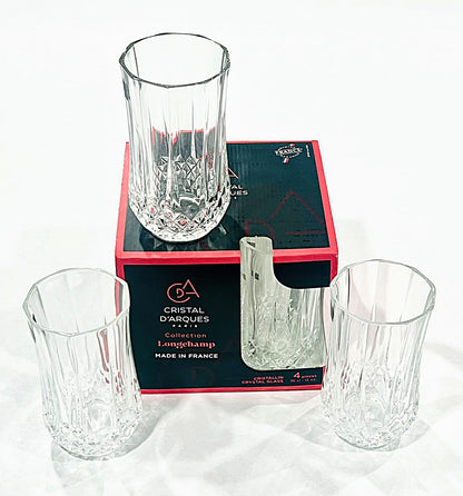Longchamps by Cristal D'Arques Hi Ball Set of 4 Tumblers,  12-oz = 36-cl  made in France