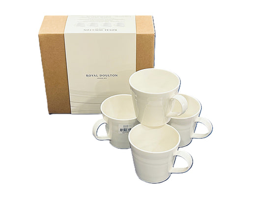 Royal Doulton 1815 Pure Mugs White Set of 4,  13.5-OZ