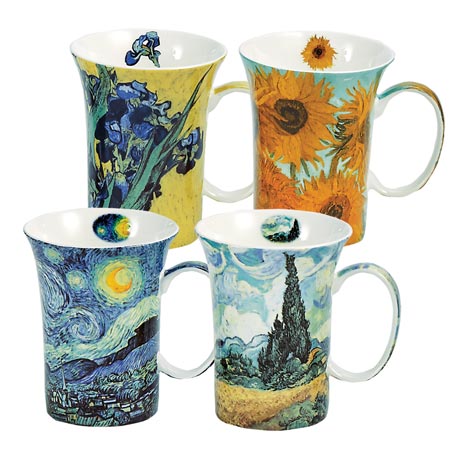 McIntosh Van Gogh Classics 4 Mugs, Multicolor