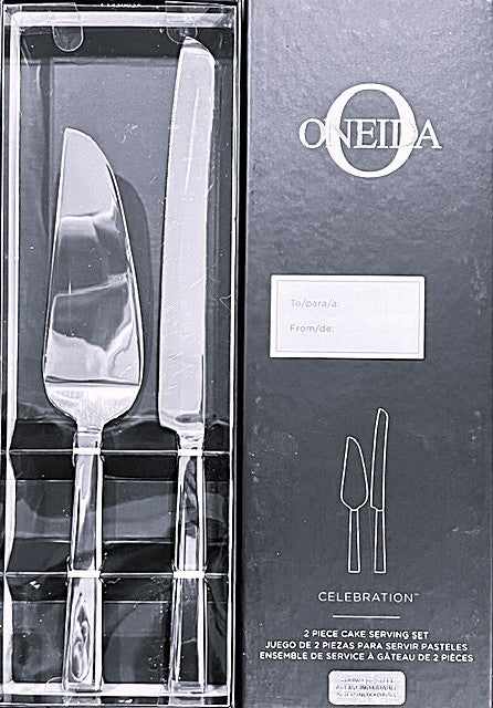 Oneida Celebration Cake Serving 2 piece set Stainless Steel