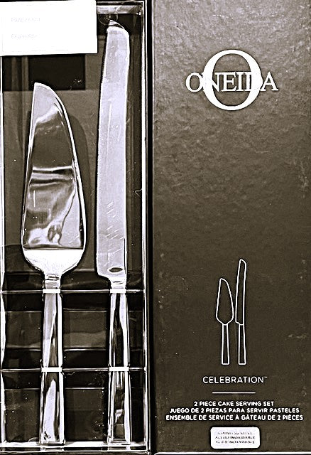 Oneida Celebration Cake Serving 2 piece set Stainless Steel