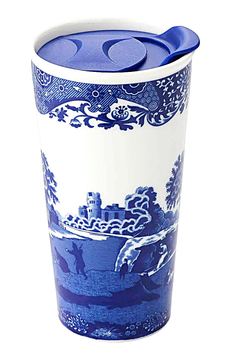 Blue Italian Travel Mug 12-OZ from Spode Porcelain