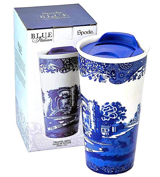 Blue Italian Travel Mug 12-OZ from Spode Porcelain