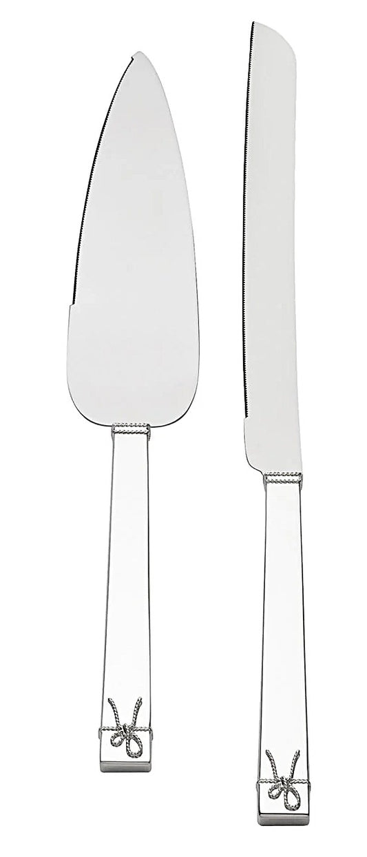 Vera Wang Love Knots Cake knife and Cake Server Stainless & Silver Plated