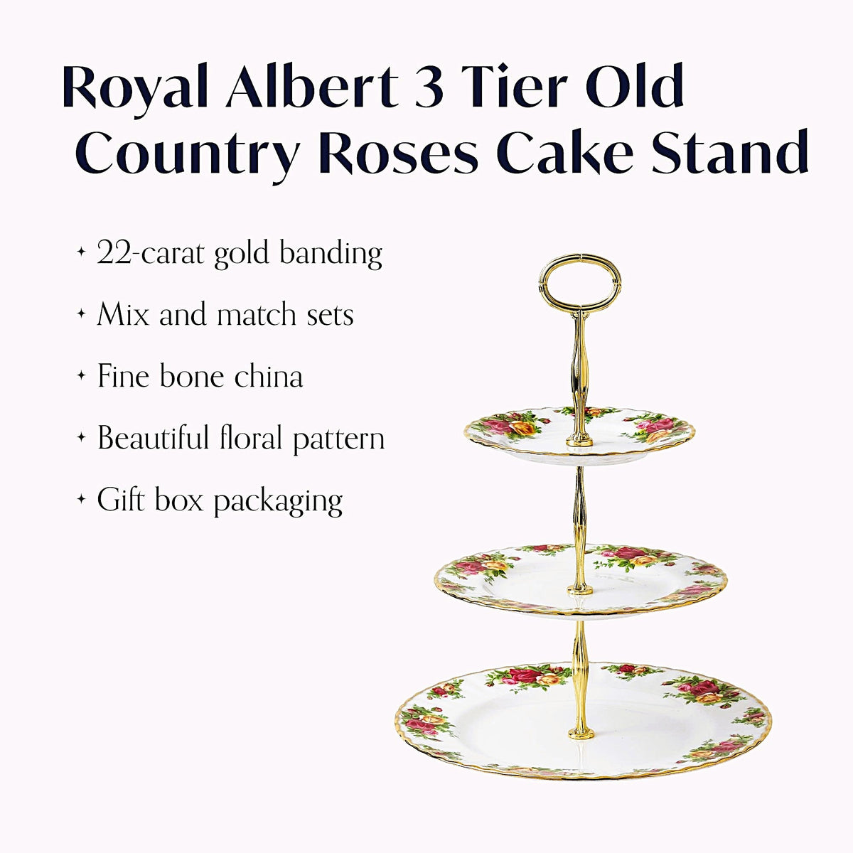 Royal Albert Old Country Roses 3-Tier Cake Stand Bone china