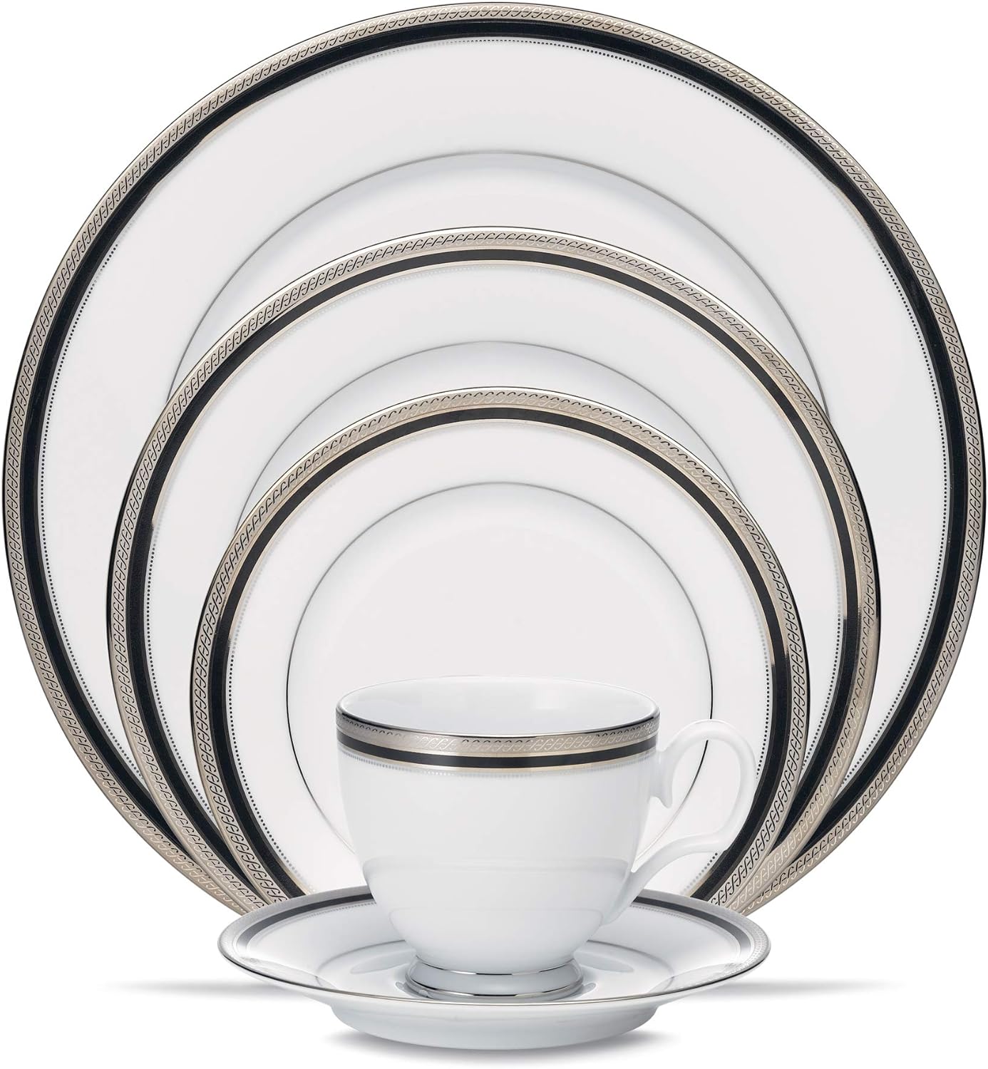 Noritake Austin Platinum 50-Piece Dinnerware Set, Service for 8