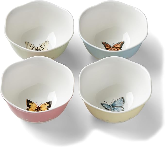 Lenox Butterfly Meadow 4-Piece Dessert Bowl Set Porcelain
