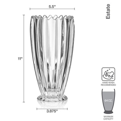 Mikasa Estate Crystal Vase, 11"tall - Royal Gift