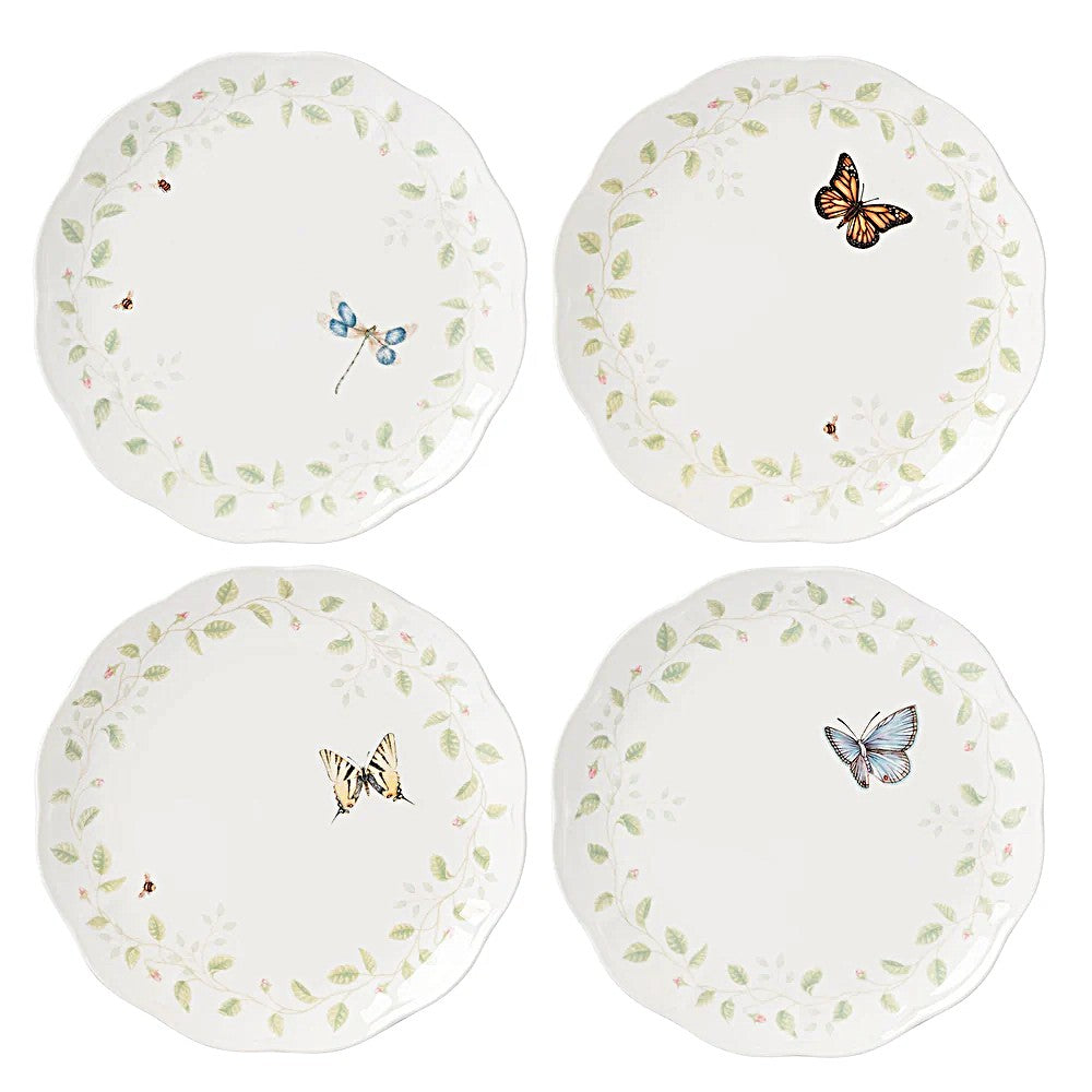 Lenox Butterfly Meadow Dinner Plates Set of 4 Assorted