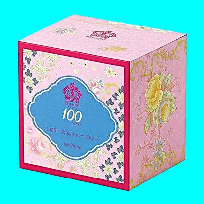 Royal Albert Mug 100 Years Anniversary Regency Blue 1900 Bone China, 14-oz
