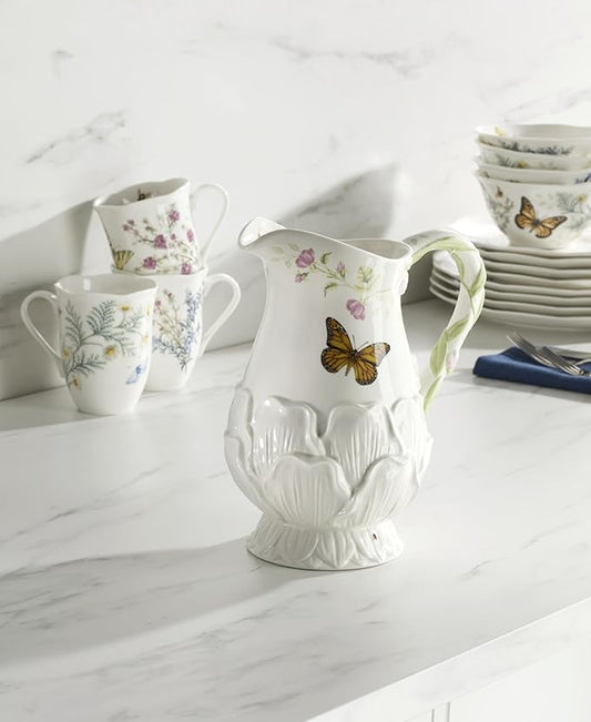 Lenox Butterfly Meadow Pitcher Floral porcelain 60-ounce volume