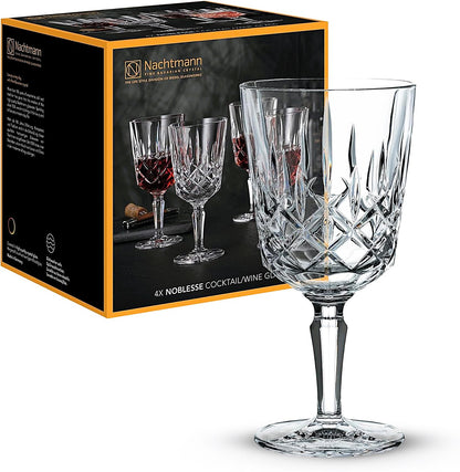 Nachtmann Noblesse Cocktail/Wine Glass, Set of 4, Transparent Cocktail Glasses/Wine Glasses, Crystal Glass, 355 ml