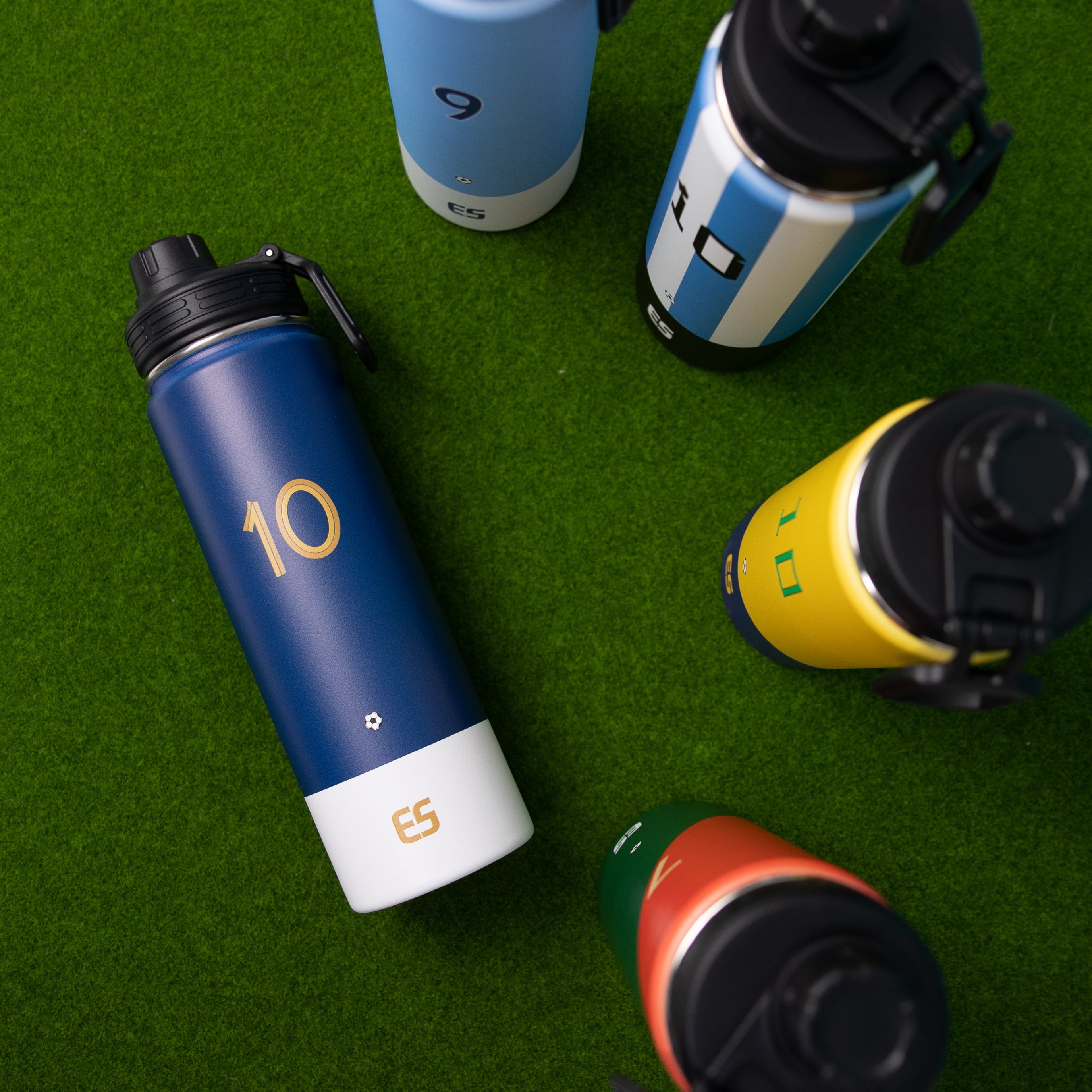 Mbappe Water Bottle 2 piece set Stainless Steel Insulated 22-oz = 10.5"tall +14-oz = 7"tall