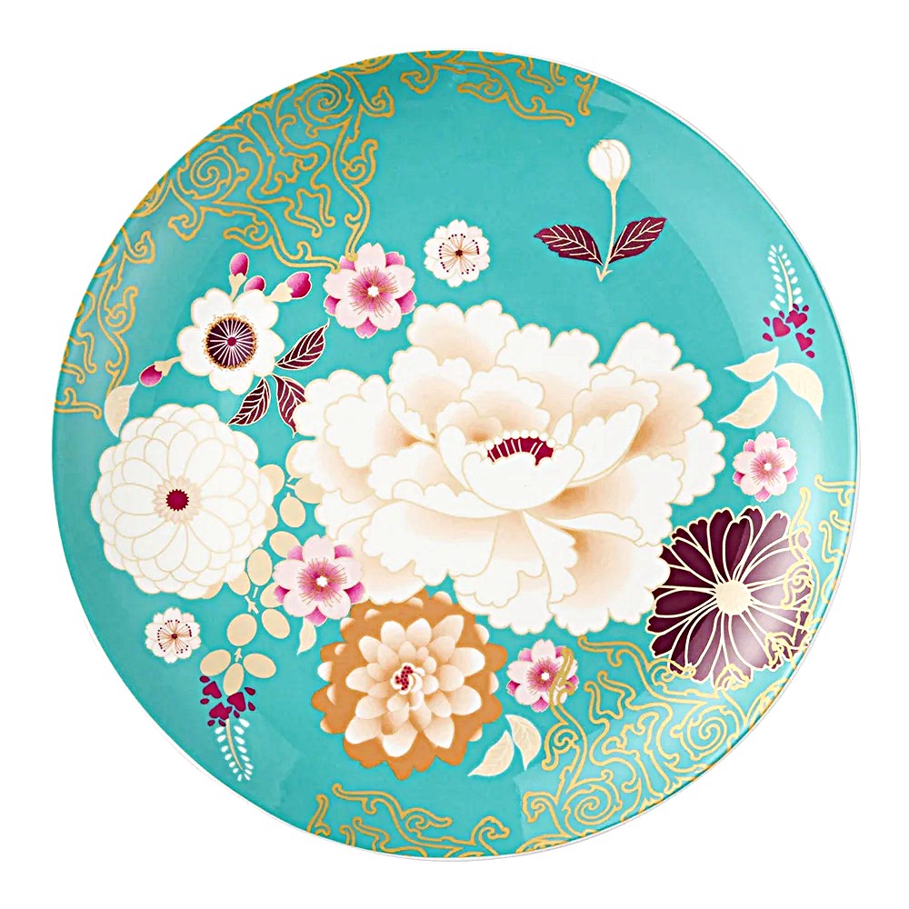 Maxwell & Williams Kimono Cake Plate Teal 20CM Bone China