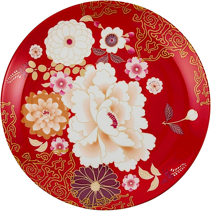 Maxwell & Williams Kimono Cake Plate Red 20-CM Dishwasher and Microwave Safe