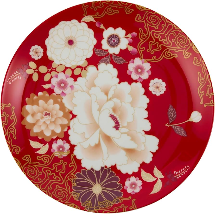 Maxwell & Williams Kimono Cake Plate Red 20-CM Dishwasher and Microwave Safe