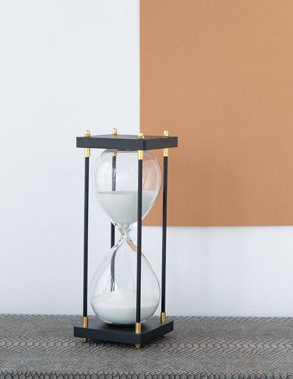 Hourglass Black & White 12"tall X 4.3"wide X 4.3"deep