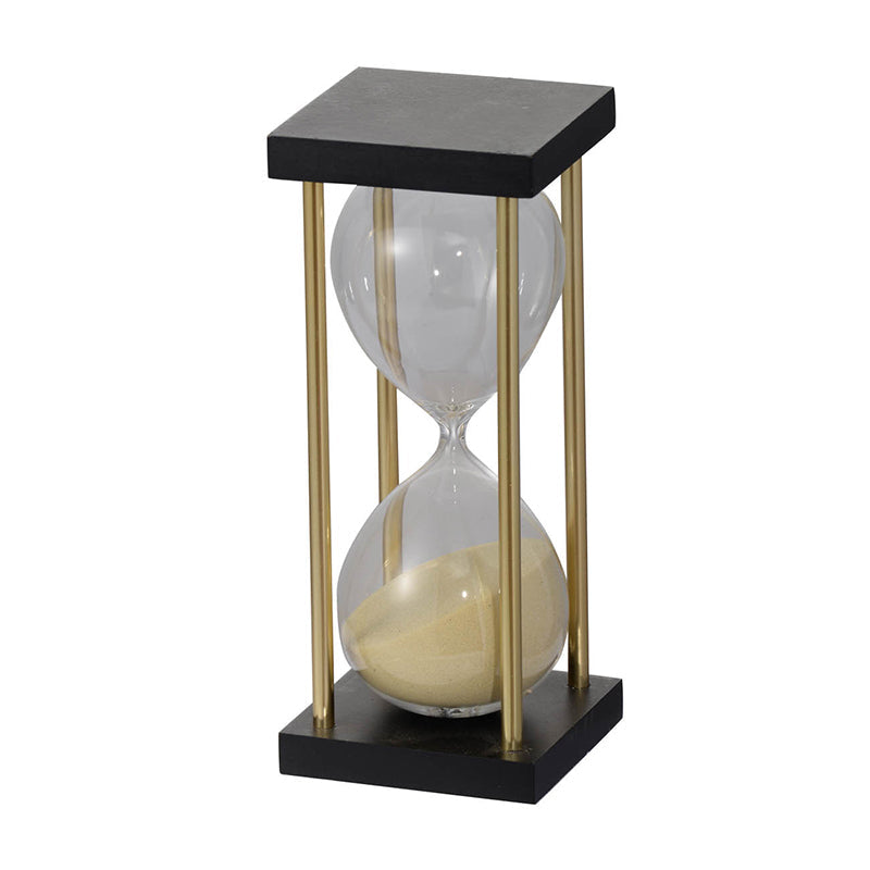 Hourglass 30-minute Papin Black & Tan 10"tall X 4"wide X 4"deep
