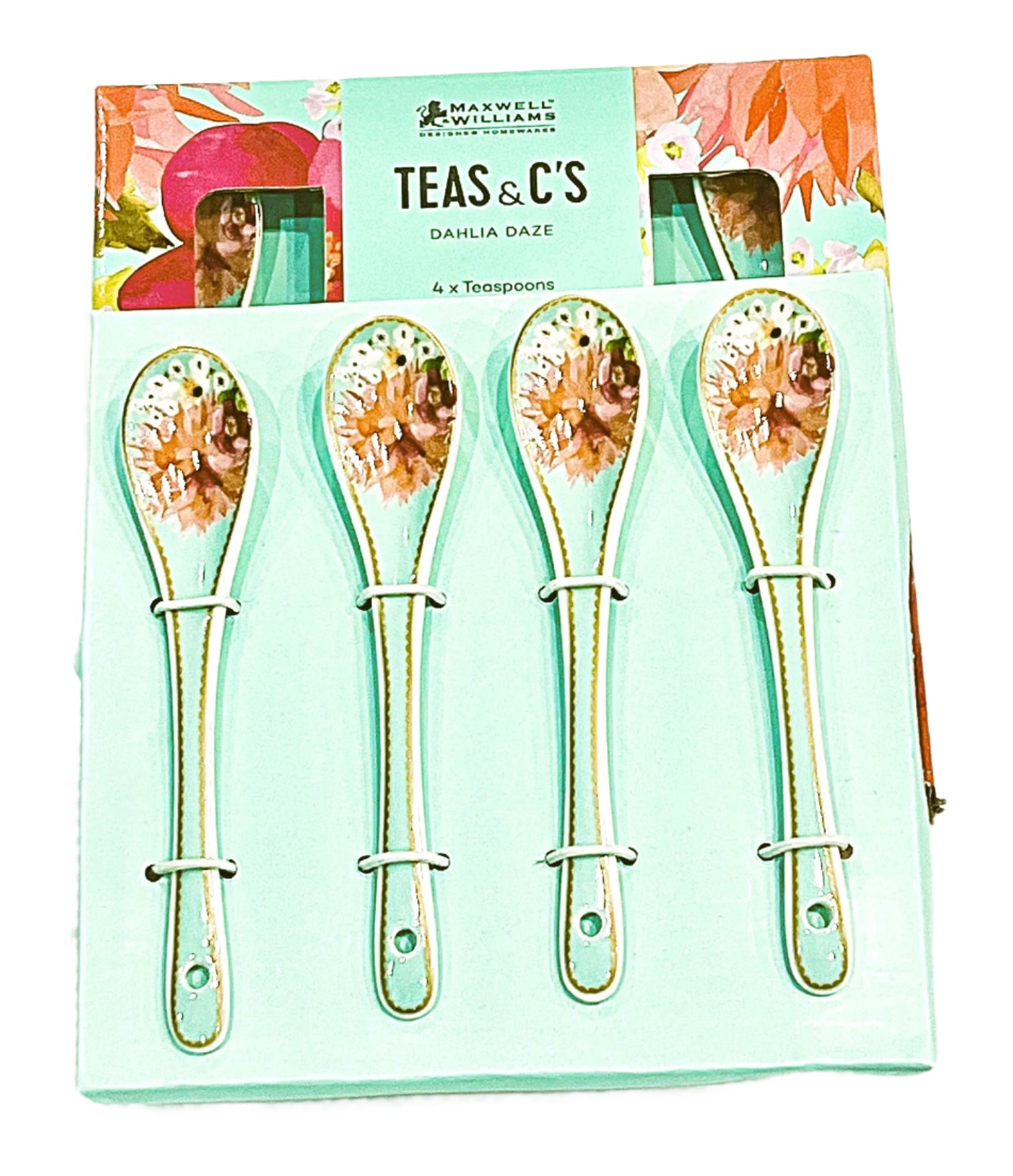 Tea spoons Dahlia Sky By Maxwell & Williams set of 4