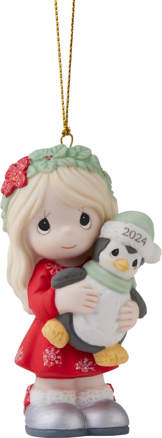 Precious Moments 251002 Deck The Halls 2025 Dated Girl Bisque Porcelain Ornament