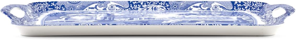 Pimpernel Spode Blue Italian Tray Large Handled Made of Melamine for Indoor and Outdoor use, Measures 18.9" x 11.6" Dishwasher Safe