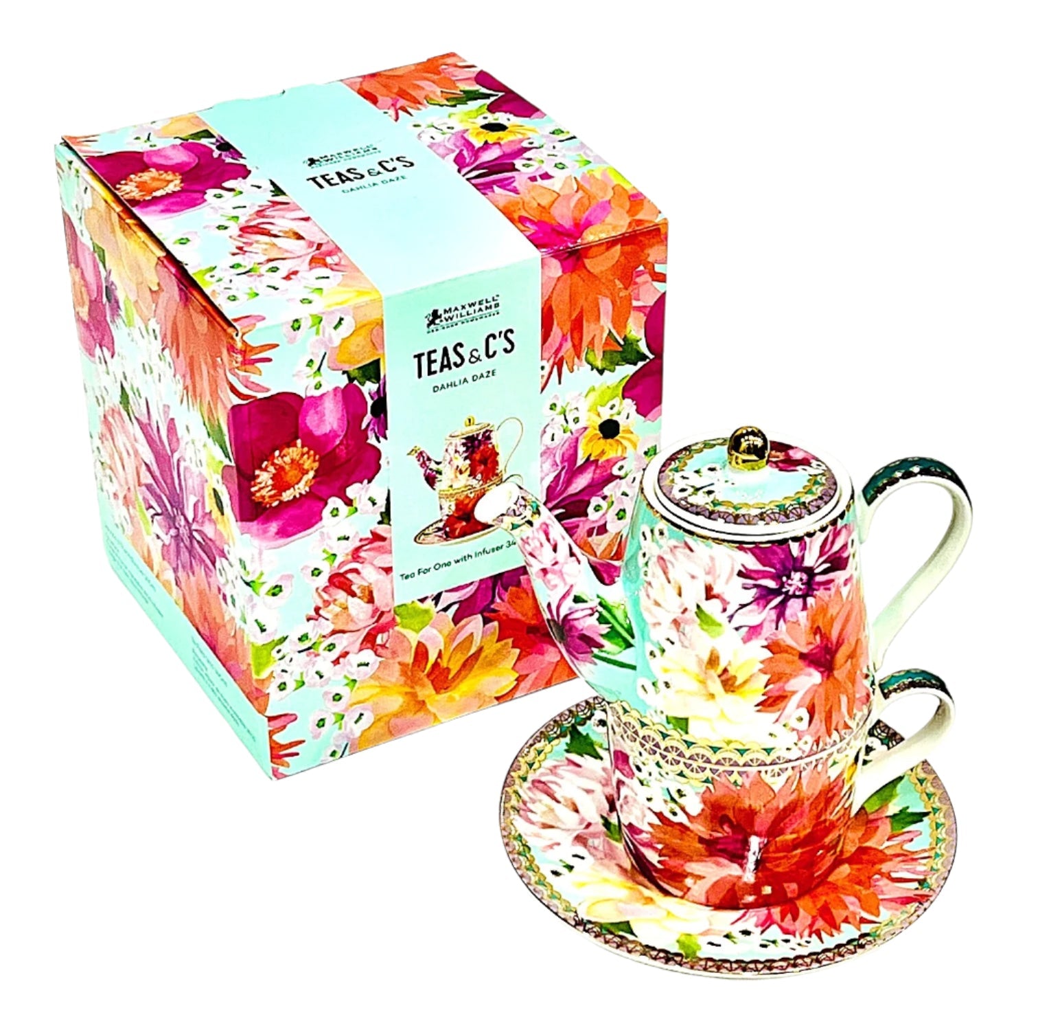Tea for one Dahlia Sky By Maxwell & Williams 340ML