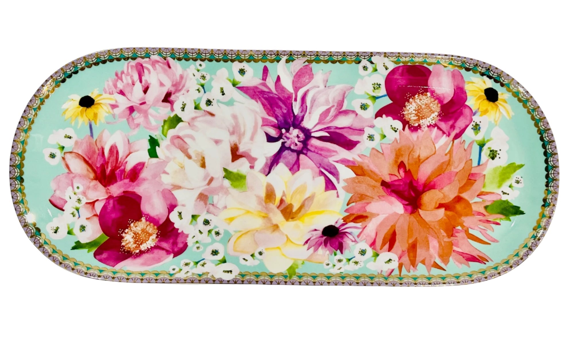 Platter 13.5"long X 6" Dahlia Sky By Maxwell & Williams