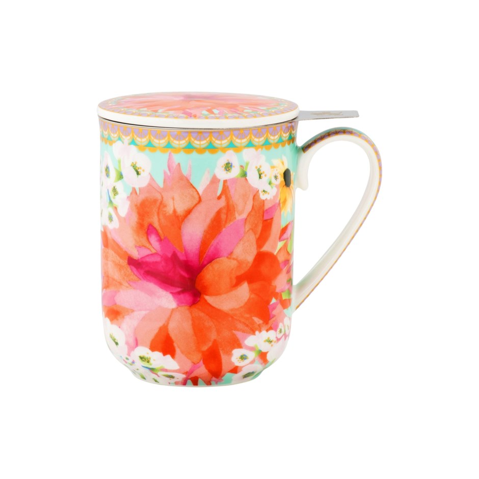 Mug with Strainer and Cover 340ML Dahlia Sky collection by Maxwell & Williams