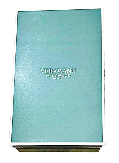 Vera Wang Infinity Toasting Flutes pair by Wedgwood crystal flute and metal base 10"tall