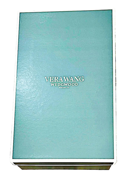 Vera Wang Infinity Toasting Flutes pair by Wedgwood crystal flute and metal base 10"tall