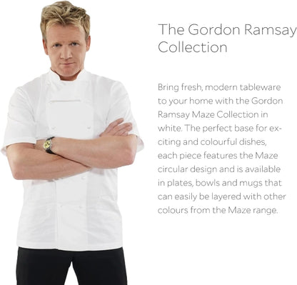Gordon Ramsay Maze White 4 Dinner Plate by Royal Doulton  11"diameter