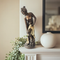Fair Lady Statue 11″ X 3.3" Ceramic Bronze Color and Gold
