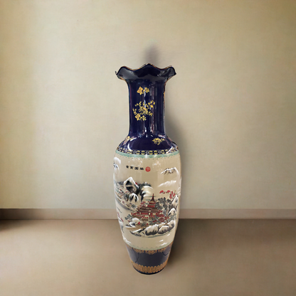 Cobalt Painted Vase 42" x 14"