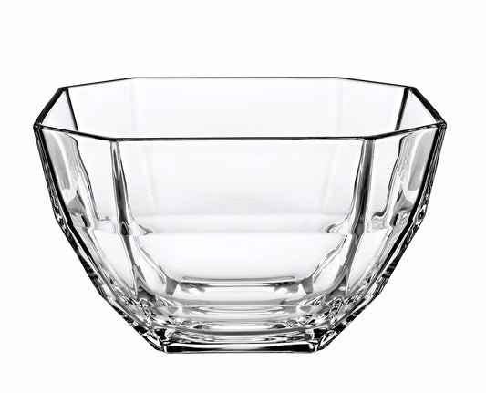 European Glass - Deep -Octagon Serving Bowl - Salad bowl - Mixing Bowl - 8.5" D - 110 oz. - Made in Italy by Vidivi