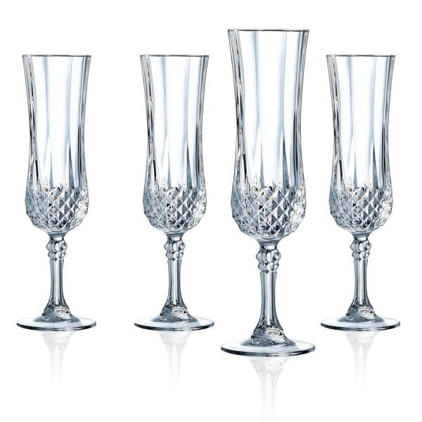Longchamp Flutes, 4.5-OZ Set of 4 Stemware Cristal D'Arques Collection