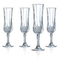 Longchamps Flute Champagne Set of 4 Crystal stems, by Cristal D'Arques 4.5-oz