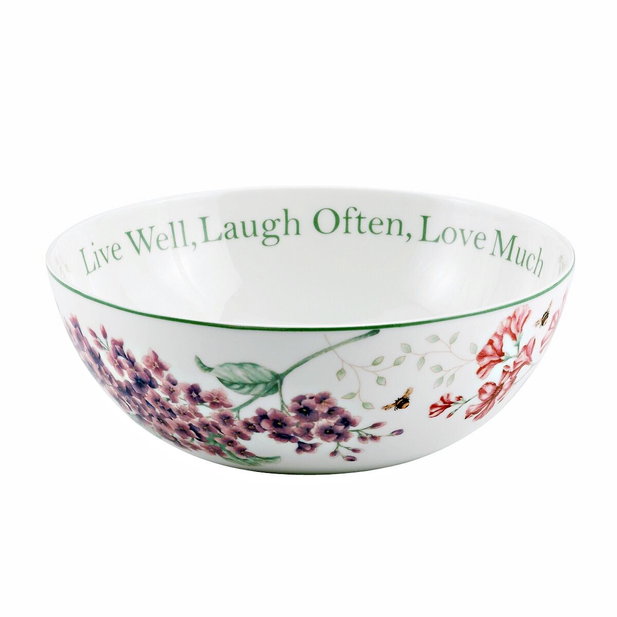 Lenox Butterfly Meadow Bowl by LENOX 9" X 3.5"Hi  (Live well, Laugh often, Love much)  811432