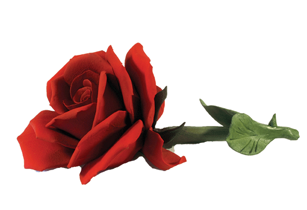 Capodimonte Red Rose 8" hand made and hand painted made in Italy