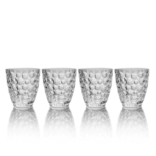 Mikasa Eau De Vie 4 Double Old Fashioned fine crystal Glasses 9-oz Each - Royal Gift