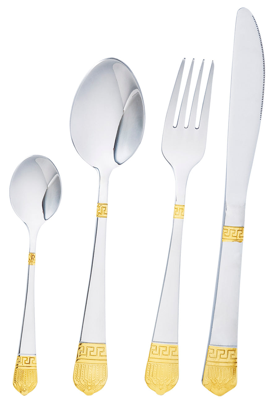 Carl Weill Venus Gold 78-Piece set & case 18/10 Stainless Steel Service for 12 People - Royal Gift