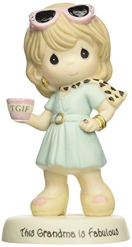 Precious Moments, Grandparents Gift, Grandma Striking A Pose Figurine, Porcelain Bisque Figurine, 153020
