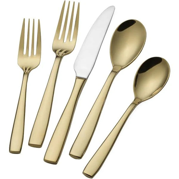 Mikasa Delano 20 Piece set, rose gold plated on forged Stainless Steel - Royal Gift