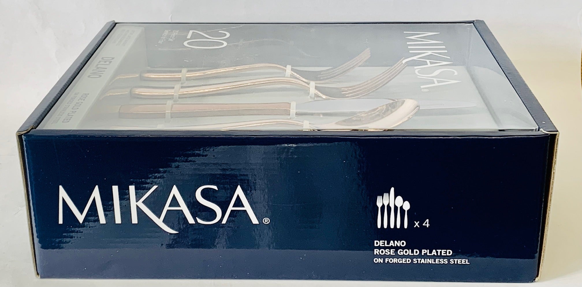 Mikasa Delano 20 Piece set, rose gold plated on forged Stainless Steel - Royal Gift