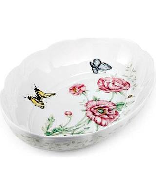Lenox Butterfly Meadow Baker Oval Scalloped OVAL 13" X 9.5"